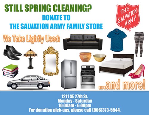The Salvation Army Spring Cleaning Donations