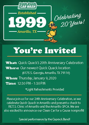 Quick Quack Car Wash 20th Anniversary Celebration