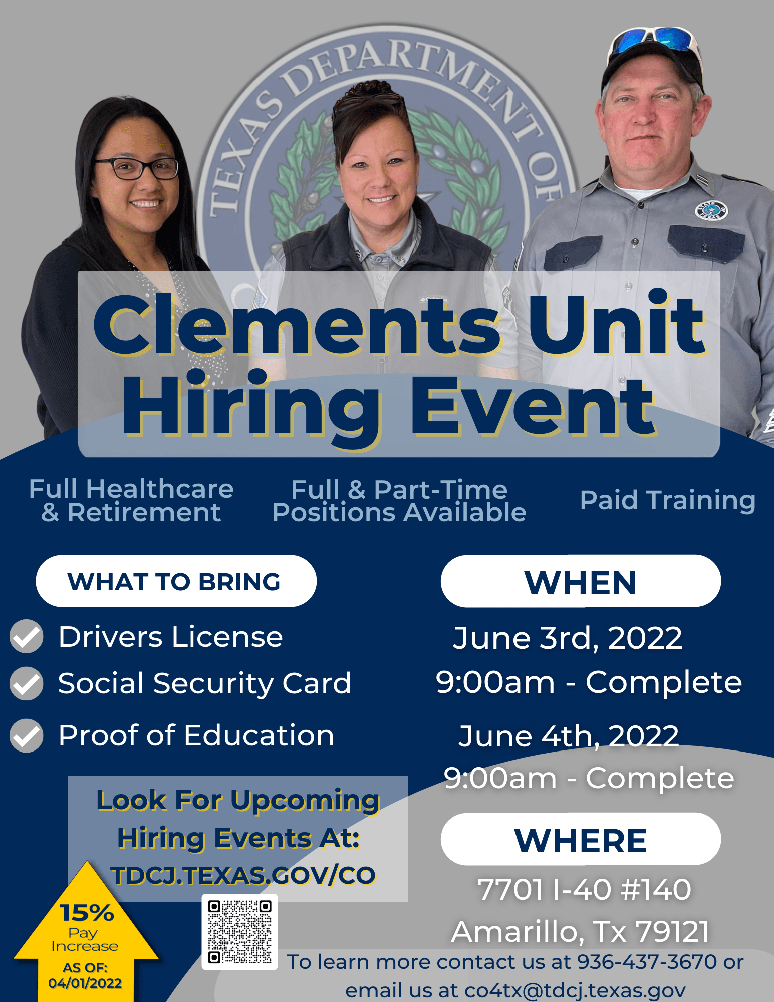 Clements Unit Hiring Event @ Westgate Mall | Amarillo | Texas | United States