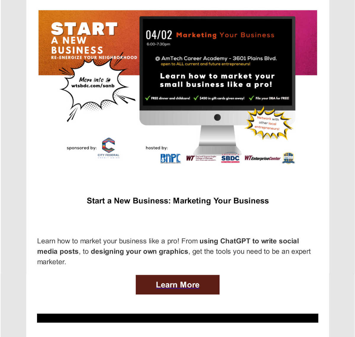 Start a New Business: Marketing Your Business @ AmTech Career Academy | Amarillo | Texas | United States